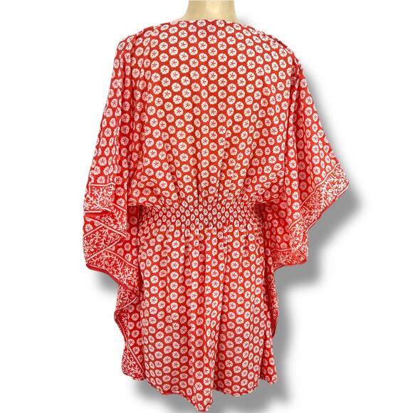 LINDSAY PHILLIPS 60's Inspired Poncho Top/Swim Cover M/L Coastal Hippie Festival - Picture 3 of 6